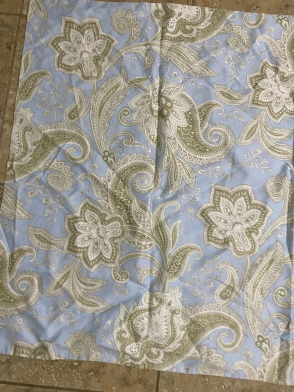 Earl & Wilson Pakistan Made Light Blue  Paisley Floral 1 King Size Pillow Sham